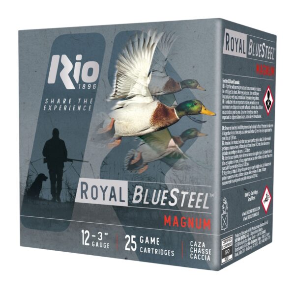 Rio Ammunition RBSM403 BlueSteel Royal 12Gauge 3" 1 3/8oz 3Shot 25 Per Box/10 Case