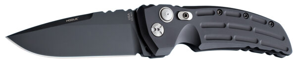 Hogue 34110 EX-A01  4" Folding Drop Point Plain Black Cerakote 154CM SS Blade/Matte Black w/Fluted texture Aluminum Handle
