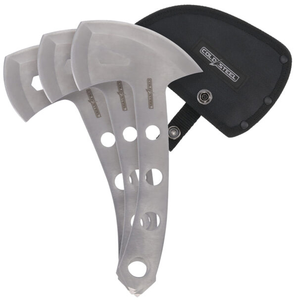 Cold Steel CSTH50AX3PK Throwing Axes  5" Plain 420 Stainless Steel Blade Set of 3
