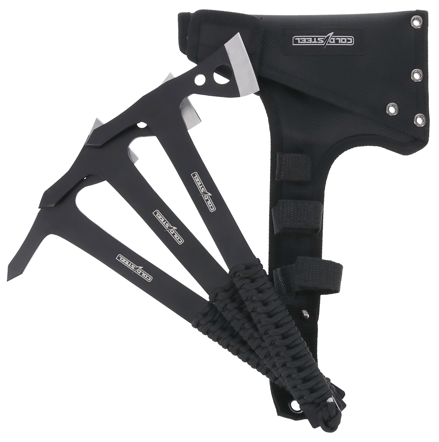 Cold Steel CSTH175AX3PK Throwing Axes  1.75" Black Oxide 420 Stainless Steel Blade Paracord Wrap Handle Set of 3