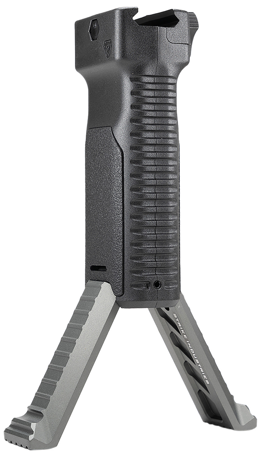 Strike Industries ARALBIPODGY Bipod Grip with Aluminum Legs – Gray Polymer