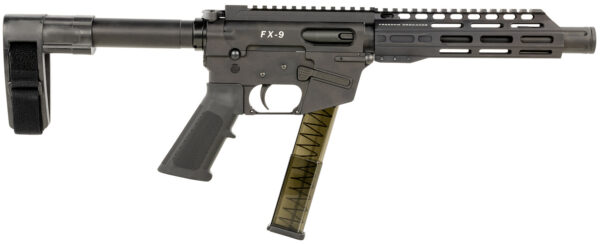 FREEDOM ORDNANCE FX9P8SBM FX-9  9mm Luger 31+1 8" Black Nitride Steel Barrel, M-LOK Handguards, Black Anodized Aluminum Picatinny Rail Receiver, Black SB Mini Brace, AR15 Grip