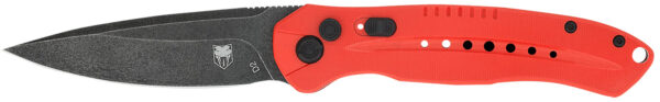 CobraTec Knives REDDIABLOAUTO Diablo  3.50" Folding Black Stonewashed D2 Steel Blade, 4.75" Red Textured G10 Scales Handle