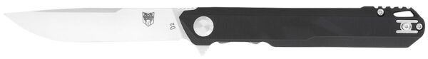 CobraTec Knives CTMONBLK Monarch  3.50" Folding Plain Satin D2 Steel Blade, 4.75" Black G10 Handle