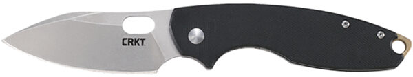 CRKT 5317D2 Pilar III 2.97" Folding Plain Stonewashed D2 Steel Blade, Black Textured G10 Handle