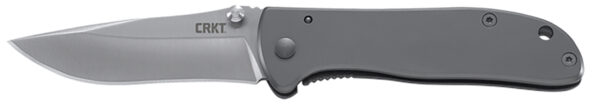 CRKT 6450S Drifter  EDC 2.88" Folding Drop Point Plain Satin 8Cr14MoV SS Blade, Silver Stainless Steel Handle
