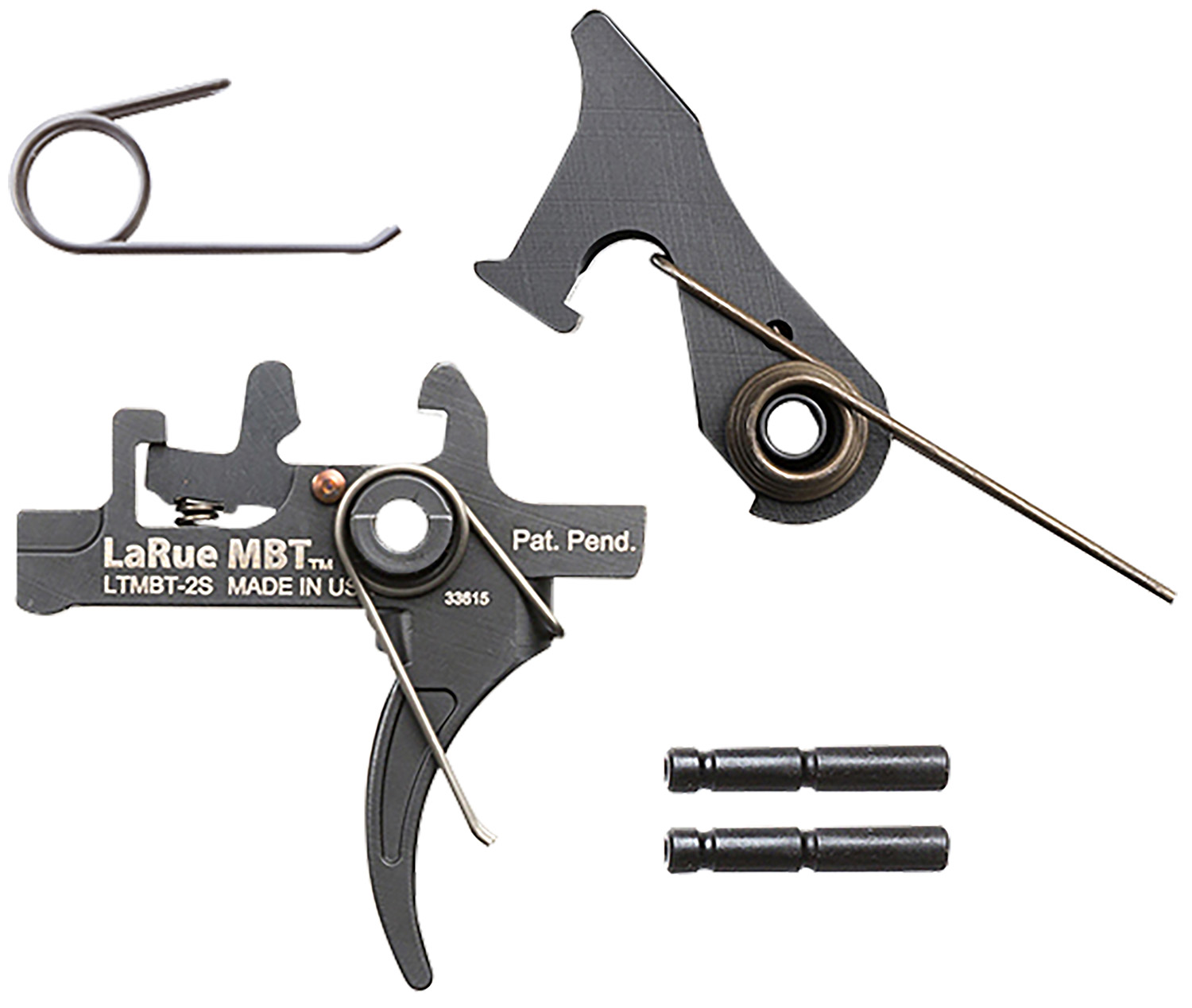Larue Tactical LTMBT2S MBT-2S  Black Two-Stage Curved Fits AR10/AR15