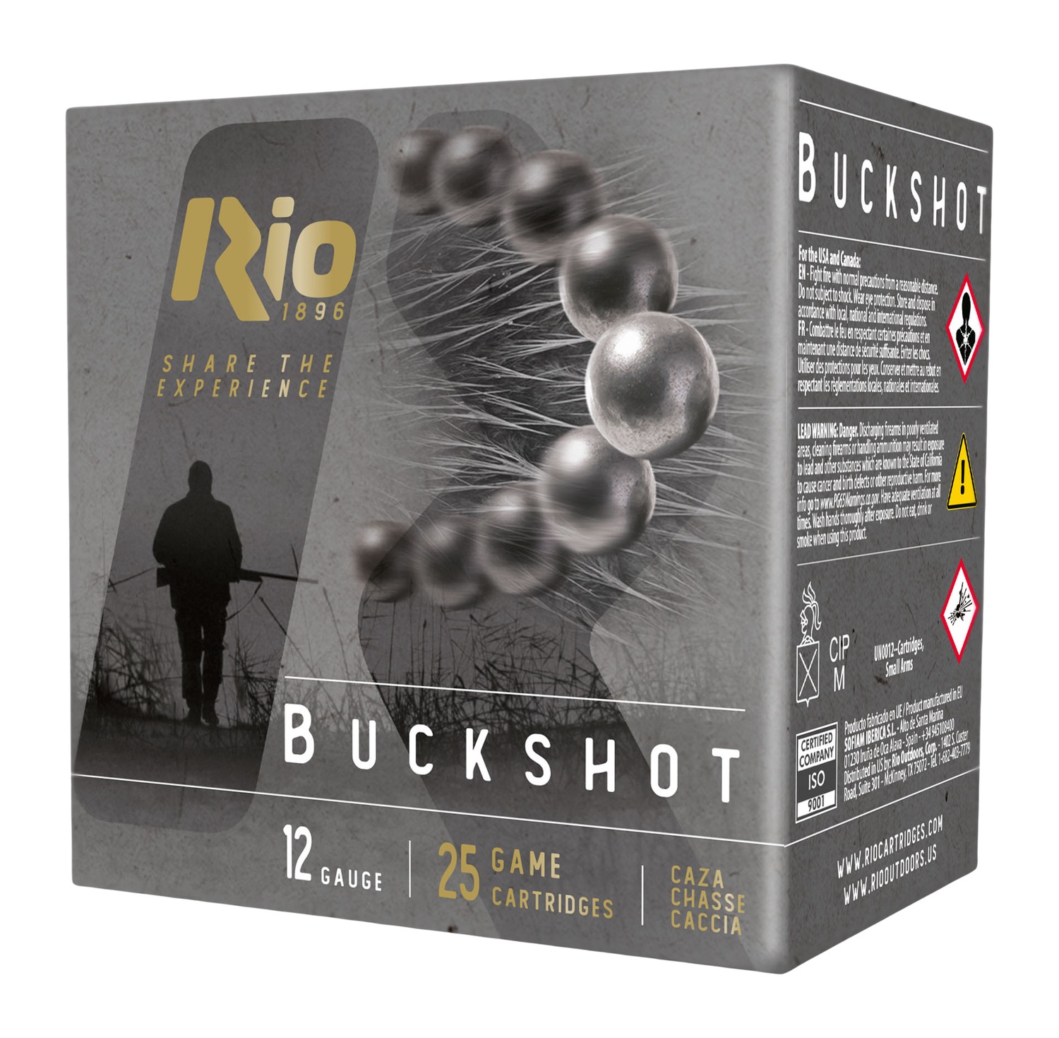 Rio Ammunition RB121225 Royal Buck (4X3) 12Gauge 2.75" 1Buck Shot 25 Per Box/10 Case