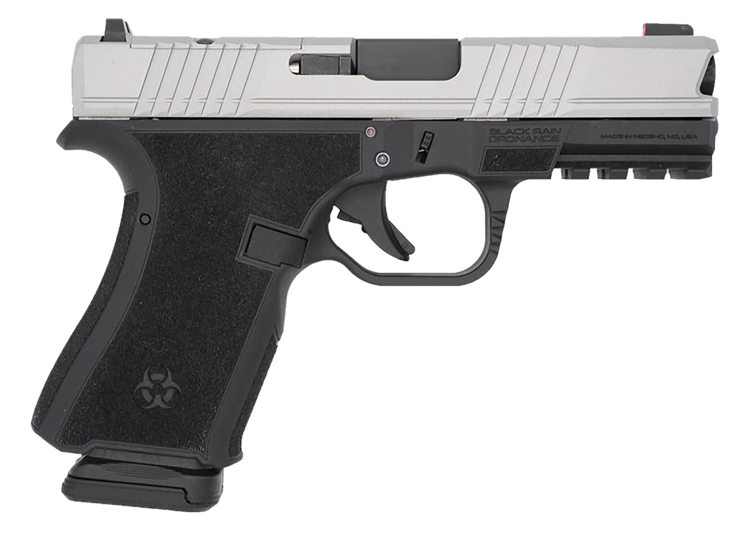 Black Rain Ordnance FL9MMBLKSM   Compact Frame 9mm 15+1 4" Stainless Steel Slide