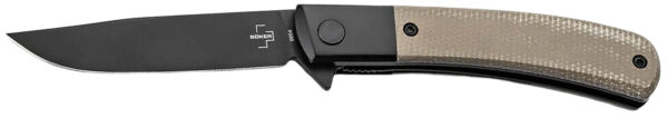 Boker 01BO931  Modern Gentleman 2.95" Plain Black Nitro-V Blade Green Micarta Handle
