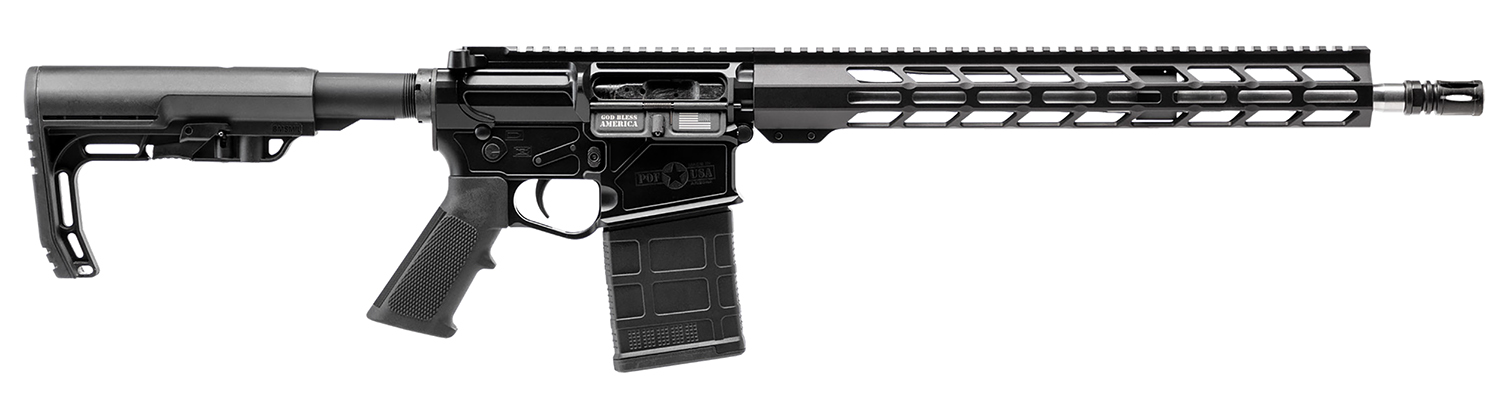 Patriot Ordnance Factory 02358  LMR Base 308 Win 10+1 16.50" Black Aluminum Receiver A2 Style Grip