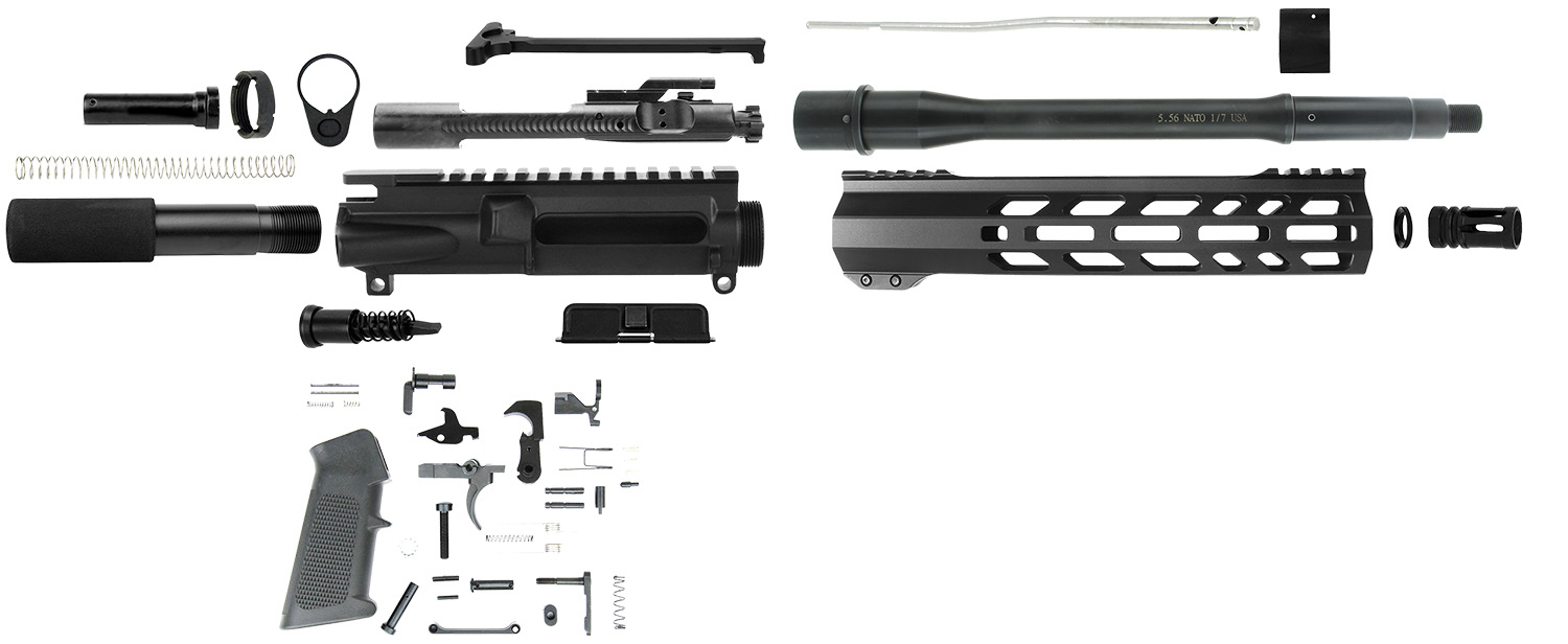 TacFire SSPK556LPK10 Pistol Kit  5.56x45mm NATO AR-Pistol Platform Black Steel