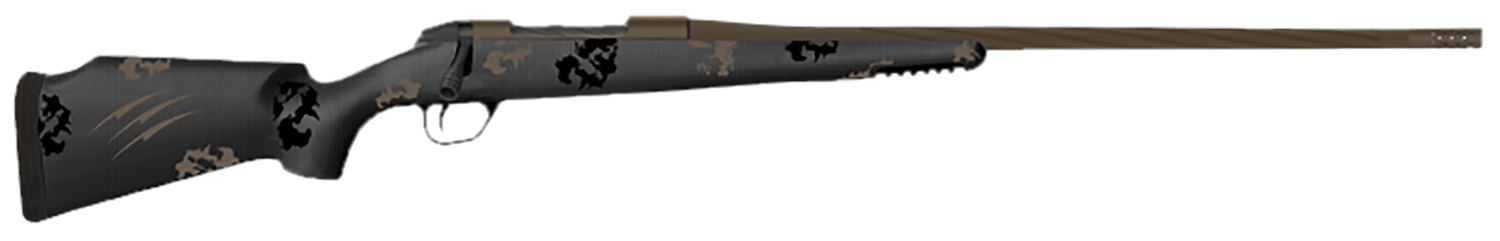 Fierce Firearms TWTROG7PRC22BT Twisted TI Rogue 7mm PRC 22" Black Cerakote Steel Threaded Barrel, Black Cerakote Drilled & Tapped Titanium Receiver, LR Negative Comb Trophy Camo Carbon Fiber Stock