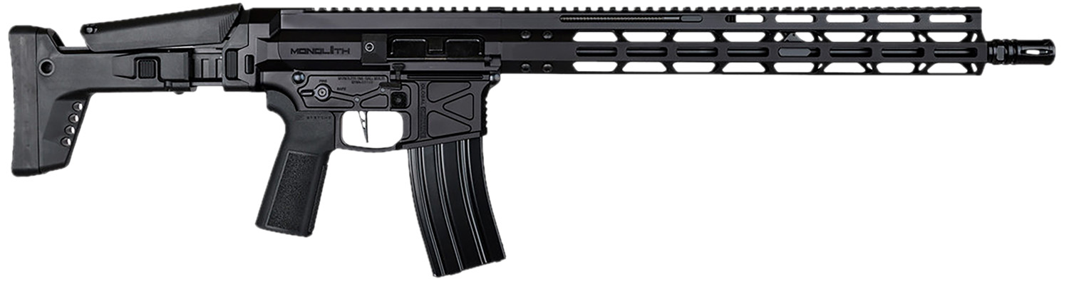 Global Ordnance LLC 197892003223 Monolithic 5.56 NATO 16" Barrel, M-LOK Handguard, Modular Black Stock, Black Polymer Grip