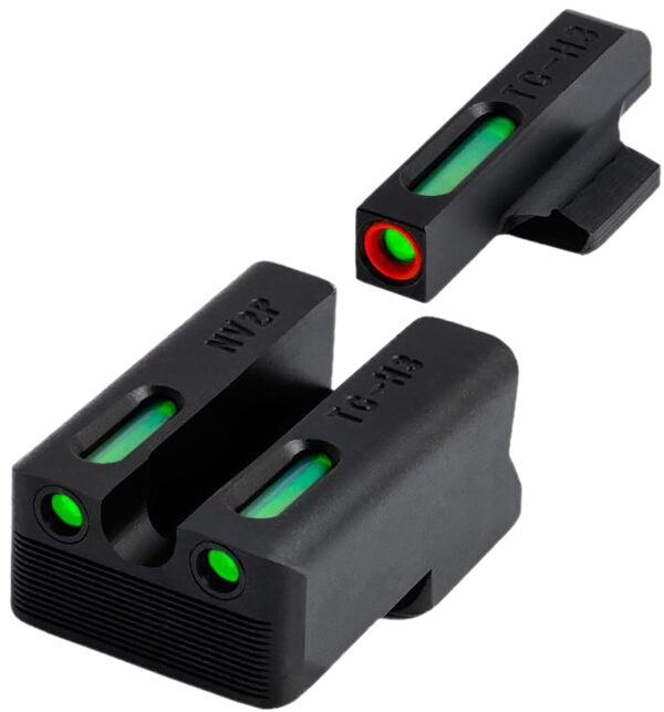 TruGlo TGTG13RS3PC TFX Pro  Green Tritium & Fiber Optic Orange Outline Front Sight Green Tritium & Fiber Optic Rear Sight
