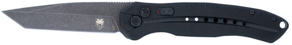 CobraTec Knives Diablo Automatic Folding Knife 3.50" Plain Black Stonewashed D2 Steel Blade Black G10 Handle