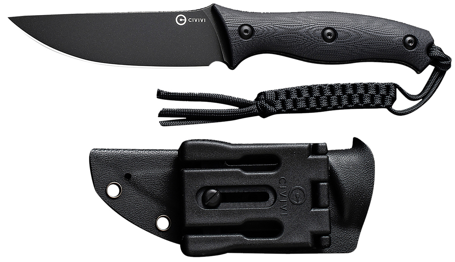 Civivi Knives C23041-1 Stormridge  3.92" Fixed Straight Back Plain Black Stonewashed Nitro-V Steel Blade, Black Textured G10 Handle