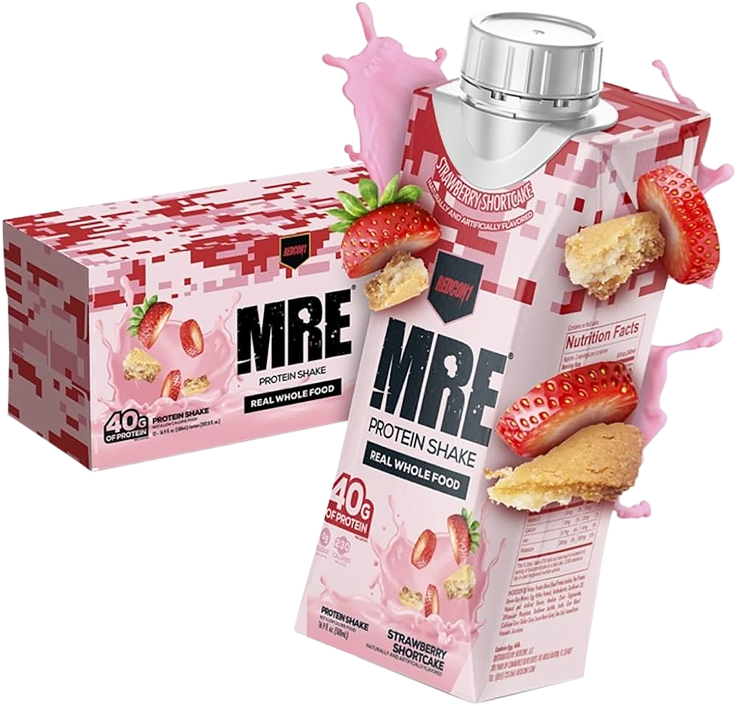 Redcon1 RC1MRERTDSSC12 MRE Ready to Drink Strawberry Shortcake 14 oz, 12pk