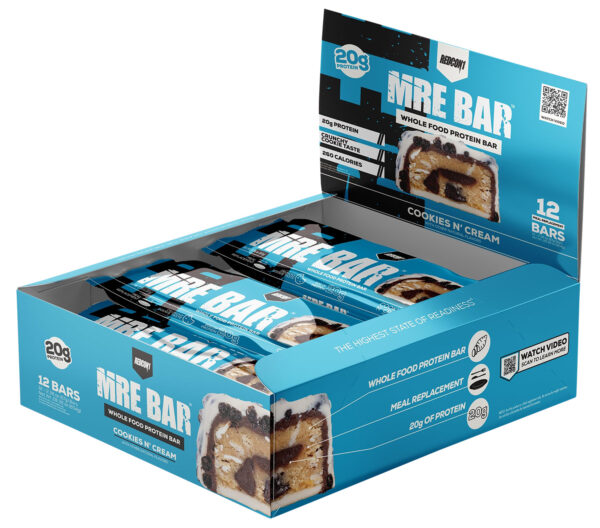 Redcon1 RC1MREBCC12 MRE Protein Bar Cookies N Cream 12 Pack