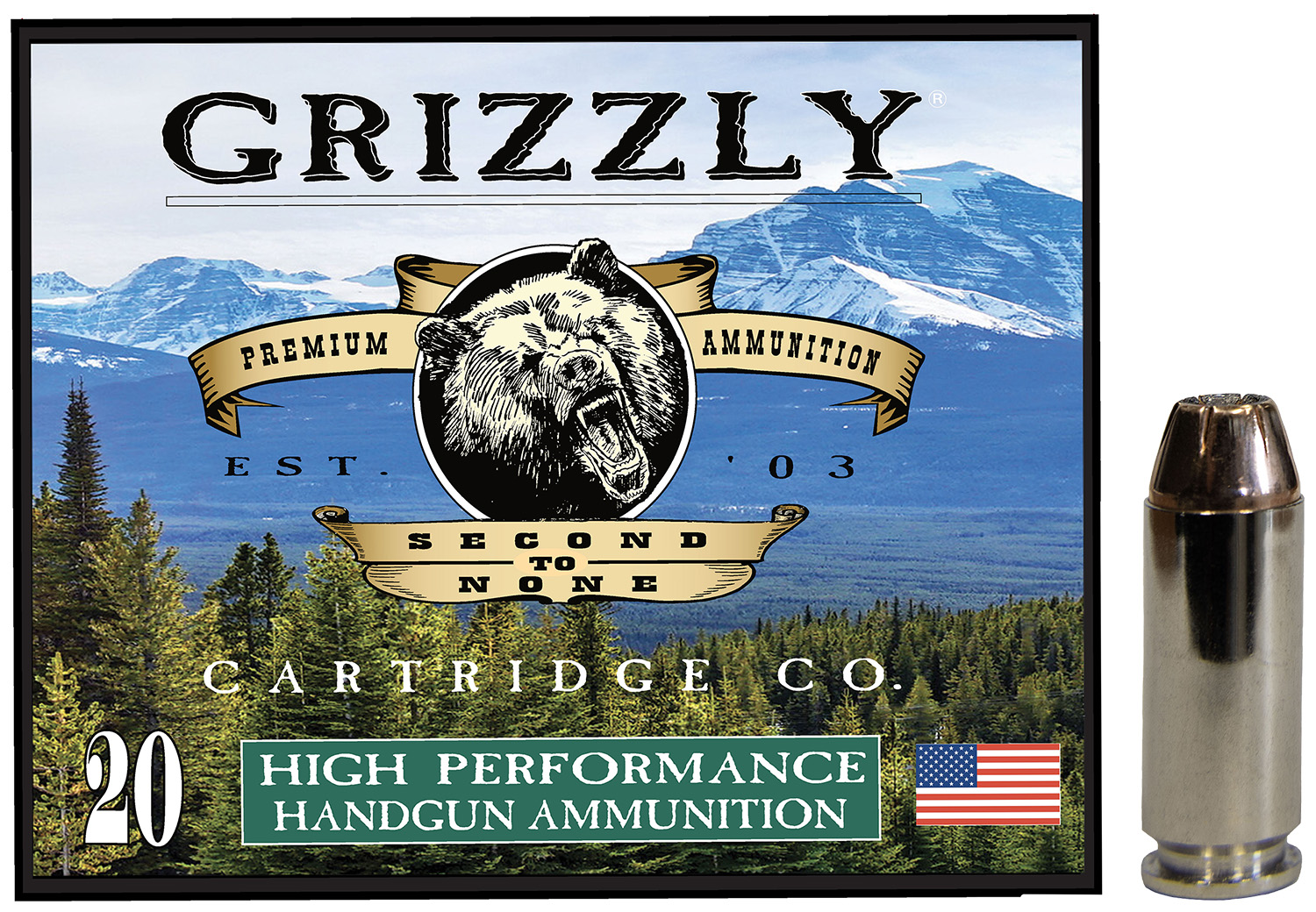 Grizzly Ammo GC10M4   10mmAuto 180gr Jacketed Hollow Point 20 Per Box/10 Case