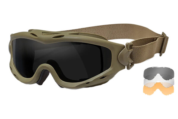 Wiley X SP293T Spear Goggles Smoke Gray/Clear/Light Rust Lens Tan Frame