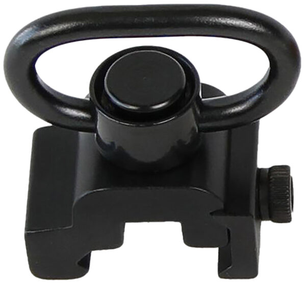 Bulldog BD886 Deluxe Push Button Swivel Black 1.25" Steel QD Rail Mount