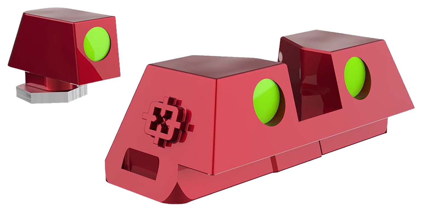 Cross Armory CRGSS-RD Standard 3 Point Fiber Sight Green Red Frame Fits Glock