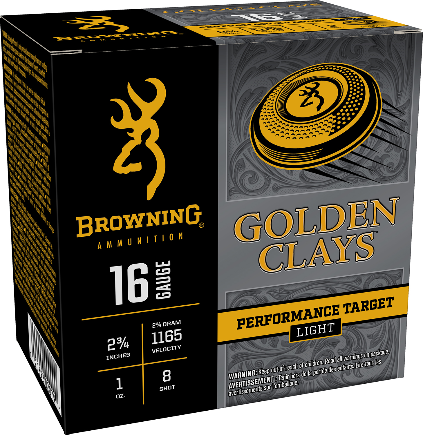 Browning Ammo BGC168 Golden Clays  16Gauge 2.75" 1oz 8Shot 25 Per Box/10 Case
