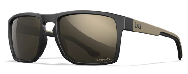 Wiley X AC6FND04 Founder  Tungsten Mirror Lens Polycarbonate Matte Black w/ Tan Frame Frame