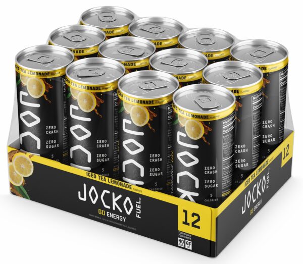 Jocko Fuel 29002 Iced Tea Lemonade Energy Drinks 12oz 12Pack