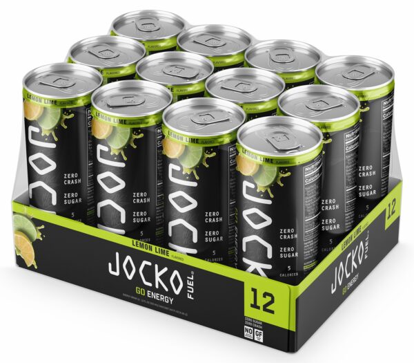 Jocko Fuel 29006 Lemon Lime Energy Drinks 12oz 12Pack
