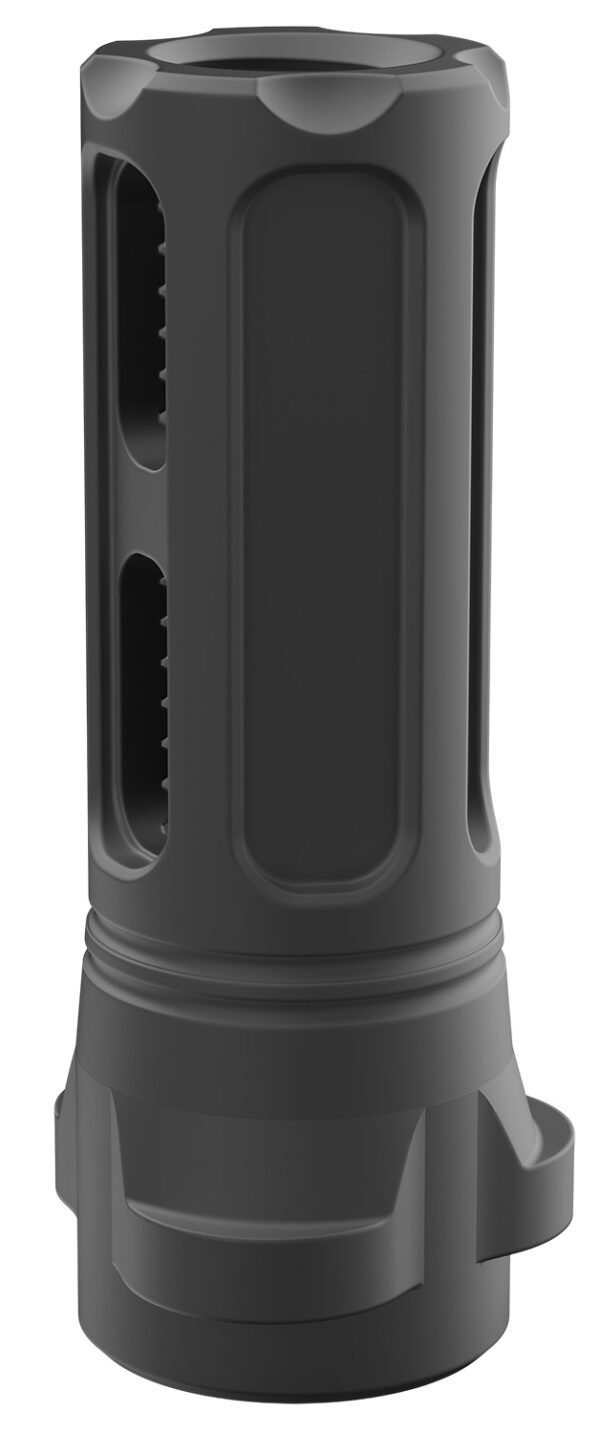 Breek BRK4324 Sentinel Caged Flash Hider Black Nitride Steel 5/8"x24 Threads 9mmLuger Compatible w/ Breek-LOK 3QD