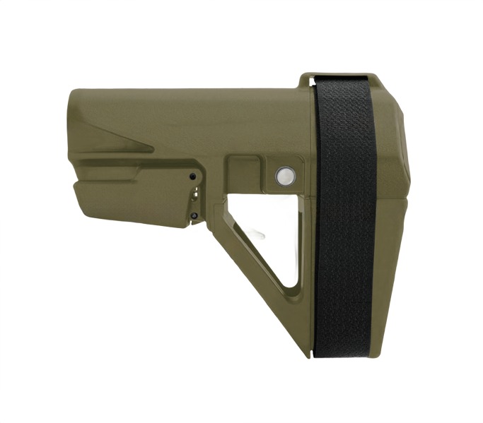 SB Tactical SBA5X07SB SBA5 Stabilizing Brace Ranger Green Polymer Adj 5 Position, 10.25" OAL Includes Sling Strap