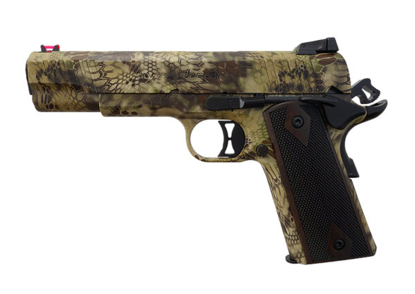 T R Imports 1911 .45 ACP Pistol with Camo Slide and Walnut Grips