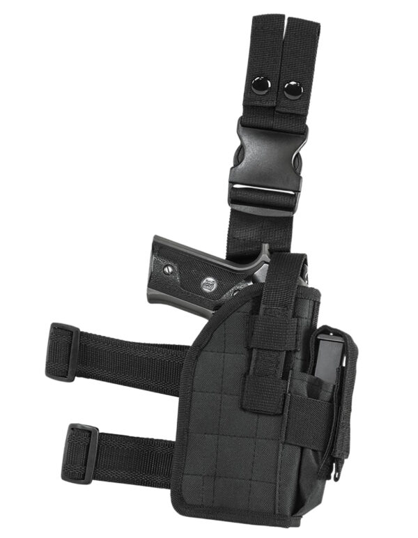 NcStar CVDLHOL2954B Drop Leg  Leg Black PVC Fabric Leg Fits Full Size Semi-Auto Fits Compact Semi-Auto Right Hand