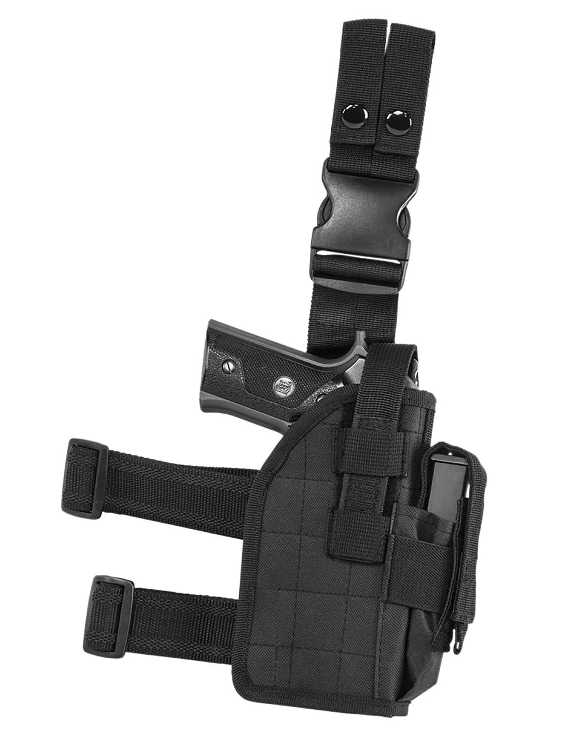 NcStar CVDLHOL2954B Drop Leg  Leg Black PVC Fabric Leg Fits Full Size Semi-Auto Fits Compact Semi-Auto Right Hand