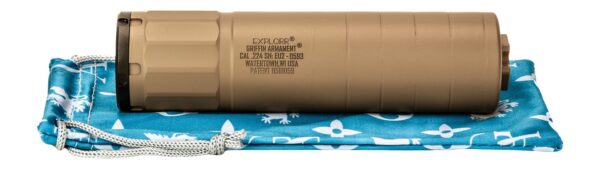 Griffin Armament Explorr 5.56mm 1.50" Flat Dark Earth Stainless Steel Suppressor (GAEU2FDE-W)