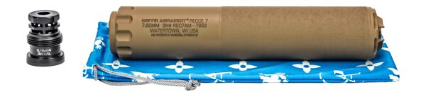 Griffin Armament RECCE 7 MOD 6 7.62mm Suppressor – Flat Dark Earth Stainless Steel