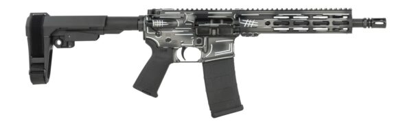 Shark Coast Tactical SCC07046ANBK-P Anime-15 Black 5.56 NATO 30+1 10.50" Black Nitride Threaded Barrel, Aluminum Receiver w/Picatinny Rail, M-LOK Handguard, Polymer SB Tactical SBA3 Brace, Polymer Gri