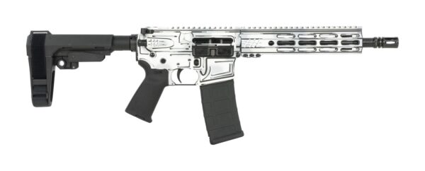 Shark Coast Tactical SCC06223AWHT-P Anime-15 White 5.56 NATO 30+1 10.50" Black Nitride Threaded Barrel, Aluminum Receiver w/Picatinny Rail, M-LOK Handguard, Polymer SB Tactical SBA3 Brace, Polymer Gri