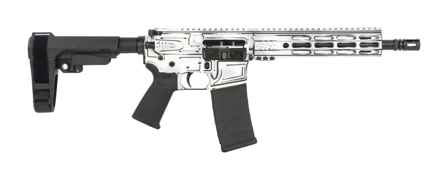 Shark Coast Tactical SCC06223AWHT-P Anime-15 White 5.56 NATO 30+1 10.50" Black Nitride Threaded Barrel, Aluminum Receiver w/Picatinny Rail, M-LOK Handguard, Polymer SB Tactical SBA3 Brace, Polymer Gri