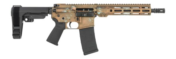 Shark Coast Tactical SCC07152CPPR-P Copper  5.56 NATO 30+1 10.50" Black Nitride Threaded Barrel, Aluminum Receiver w/Picatinny Rail, M-LOK Handguard, Polymer SB Tactical SBA3 Brace, Polymer Grip