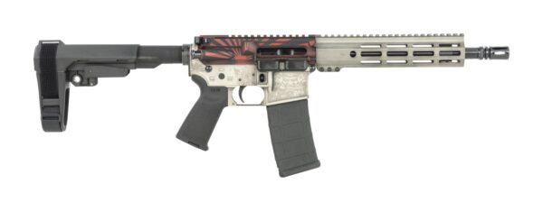 Shark Coast Tactical SCC07343BUSH-P Bushido  5.56 NATO 30+1 10.50" Black Nitride Threaded Barrel, Aluminum Laser Engraved Receiver w/Picatinny Rail, M-LOK Handguard, Black Polymer SB Tactical SBA3 Bra