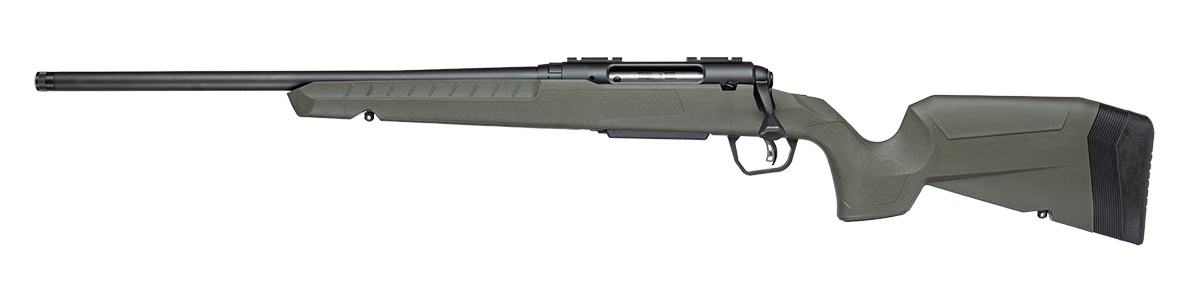 Savage Arms Axis II 243 Win 20" Threaded Barrel Bolt-Action Rifle with OD Green Synthetic Stock – Left Hand