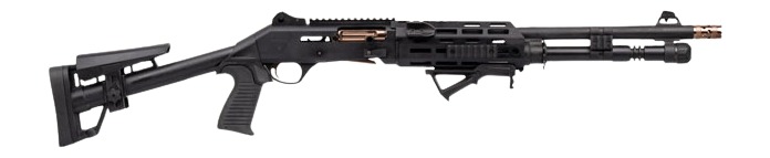 Panzer Arms PAM4NCSBBTMFSS M4 Pro AI 12 Gauge Semi-Auto 3" 5+1 18.50" Black Ported Barrel, Black Aluminum Receiver w/Picatinny Rail, Skeleton Stock