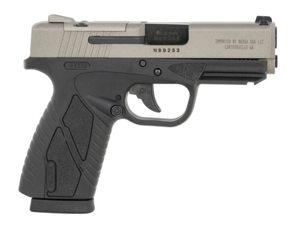 Bersa BP9DTCCOR BPCC  Sub-Compact 9mm Luger 8+1 3.30" Black Barrel, Nickel Steel Optic Ready/Serrated Slide, Black Polymer Frame w/Accessory Rail, Textured Grip, RMSc Footprint