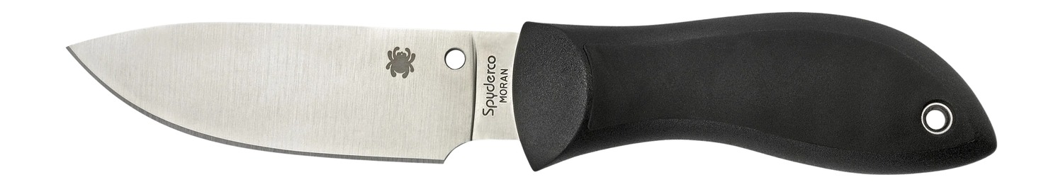 Spyderco FB02P Moran  3.88" Fixed Drop Point Plain Satin VG-10 SS Blade/Black FRN Handle Includes Sheath w/G-Clip