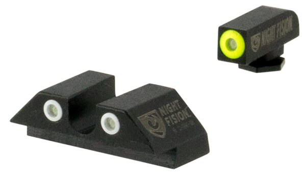 Night Fision GLK002007YGW Tritium Night Sights For Glock  Green Tritium Yellow Outline Front Sight- Green Tritium White Outline Rear Sight Glock 20/21/29/30/36/40/41