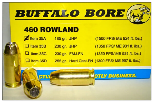 Buffalo Bore Ammunition 35A20 Personal Defense Strictly Business 460Rowland 185gr Jacket Hollow Point 20 Per Box/12 Case
