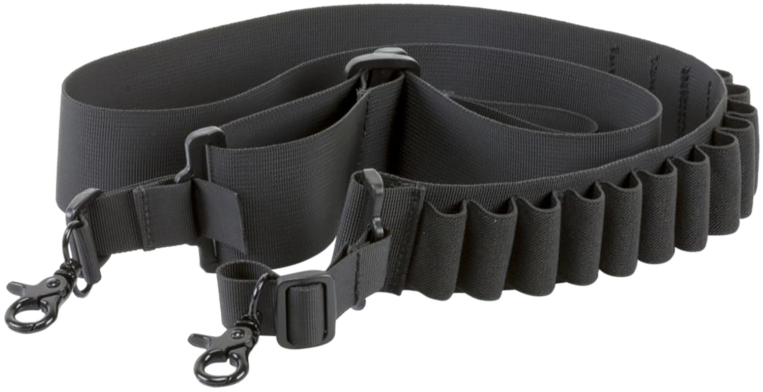 Aim Sports DSBS1 Deluxe Black Nylon Bandolier Shotgun Sling – Holds 14 Shells